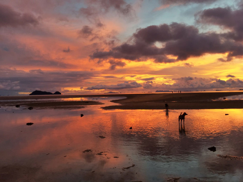 The spectacular sunsets in Hin Kong Bay.