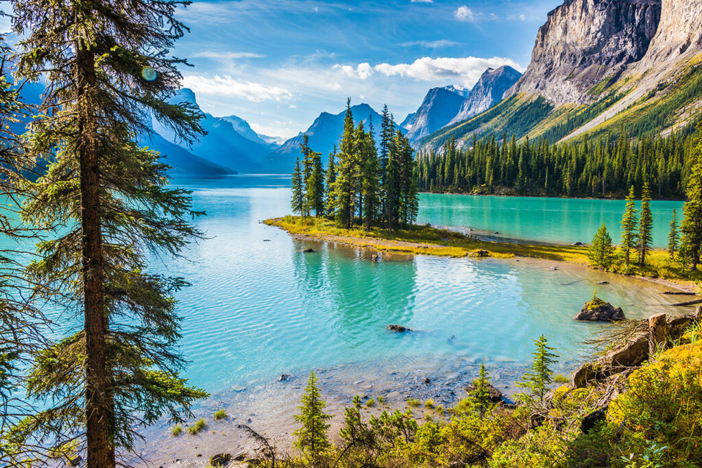 Spirit Island at Maligne Lake in Jasper National Park