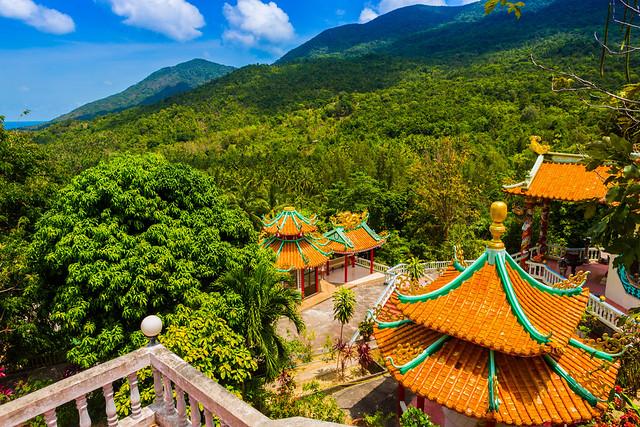 The Temple of Mercy above Chaloklum Bay.