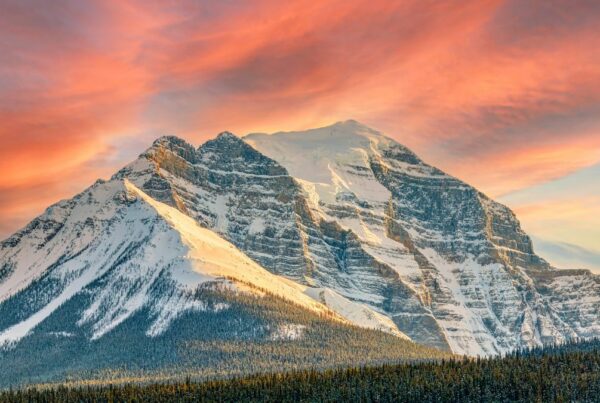 Mount Temple Sunset Banff Lake Louise