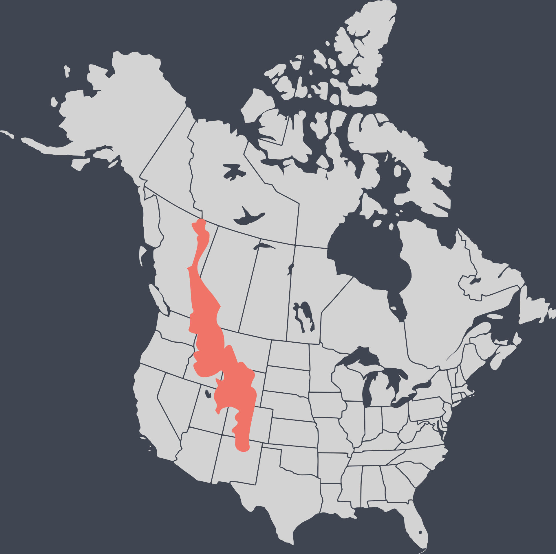 Rocky Mountain Range Map